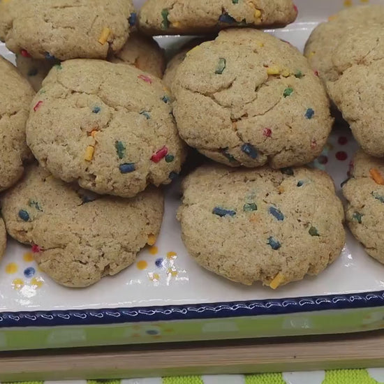 Gluten Free Sprinkled Sugar Cookies, Dairy Free, Egg Free, Nut Free, Oat Free, Vegan, Red White & Blue July 4th Celebration, Birthday Snacks