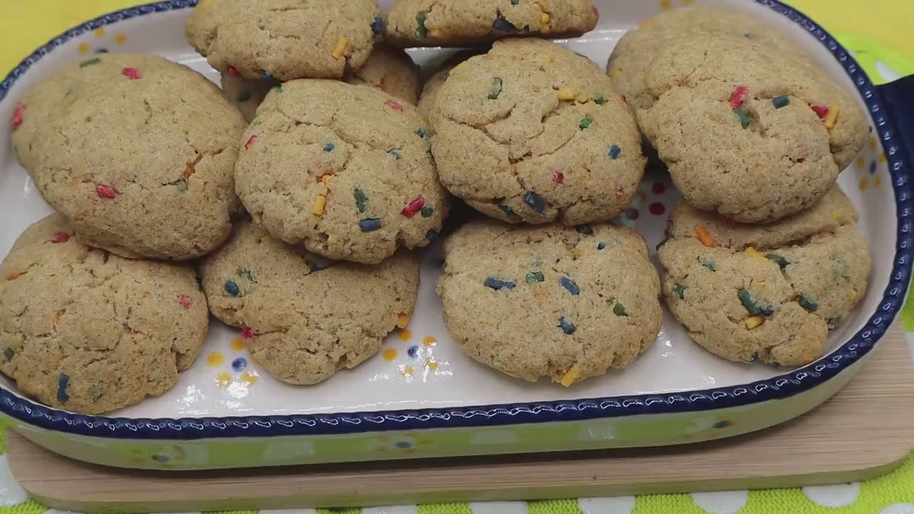 Gluten Free Sprinkled Sugar Cookies, Dairy Free, Egg Free, Nut Free, Oat Free, Vegan, Red White & Blue July 4th Celebration, Birthday Snacks