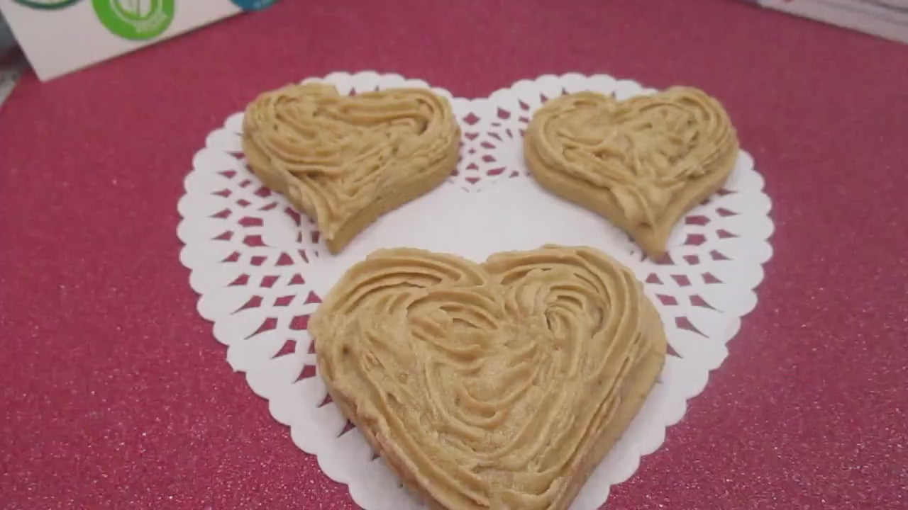 AIP Paleo Maple Frosted Sugar Cookie, Hearts, Gluten Free, Vegan, Grain Free, Egg Free, Nut free, Dairy Free, Love Wedding Anniversary Gifts