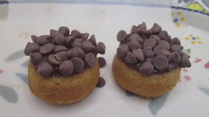 Mini Donut Rings, Gluten Free, Dairy Free, Egg Free, Chocolate Glazed, Chocolate Chip, Vegan, Nut Free, Dessert, Birthday, Memorial Day, BBQ