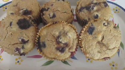 Muffin, High Protein, Gluten Free, Dairy Free, Egg Free, Buckwheat, Grain Free, Collagen, Anabolic, low calorie, low fat, Blueberry, Vegan