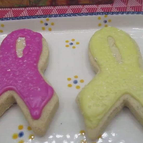 Gluten Free Sugar Cookies, Cancer Awareness Ribbon, Dairy Free, Egg Free, Vegan, Nut Free, Warrior Wellness Gift, Natural color, School Safe