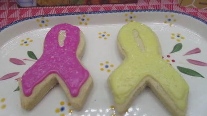 Gluten Free Sugar Cookies, Cancer Awareness Ribbon, Dairy Free, Egg Free, Vegan, Nut Free, Warrior Wellness Gift, Natural color, School Safe
