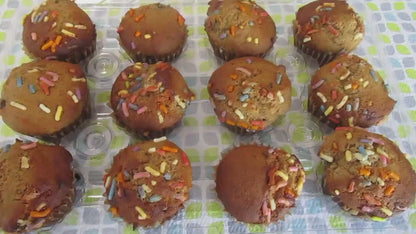 Gluten Free Mini Funfetti Chocolate Chip Muffins, School Safe, Dairy Free, Egg Free, Nut Free, Vegan, Two Bite Low Fat, Birthday Party Snack