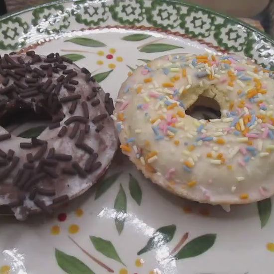 Sugar Free Donuts, Frosted, Gluten Free, Dairy Free, Egg Free, Vegan, Vanilla, Chocolate, Nut Free, Baked, Birthday Gifts, Holiday Desserts