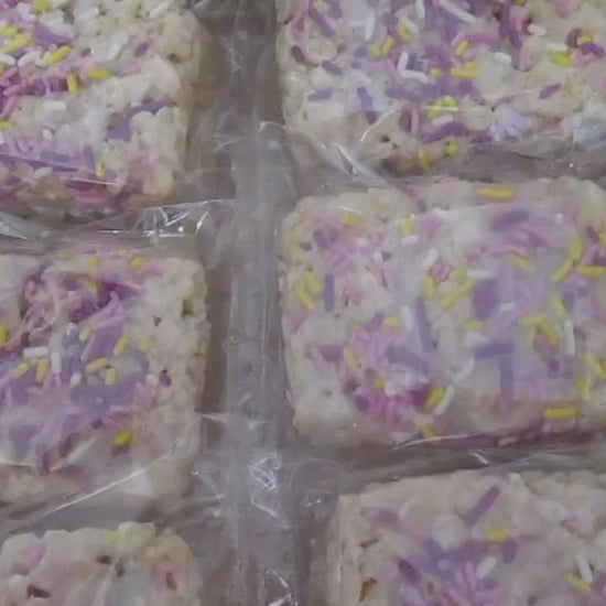 Gluten Free Rice Crispy Treat, Dairy Free, Vegan, Soy Fee, Peanut Free, Natural Sprinkles, Birthday Treat, Summer Camp Snack, July 4th snack