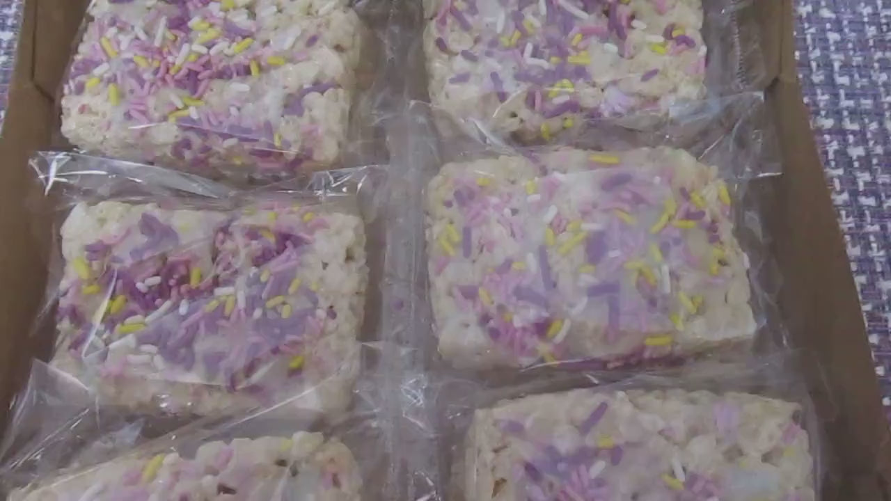 Gluten Free Rice Crispy Treat, Dairy Free, Vegan, Soy Fee, Peanut Free, Natural Sprinkles, Birthday Treat, Summer Camp Snack, July 4th snack