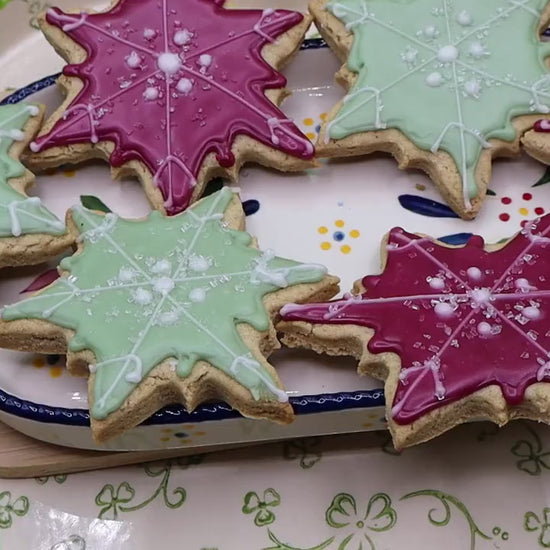Gluten Free Iced Sugar Cookies, Snowflakes, Dairy Free, Vegan, Egg Free, Nut Free, Birthday Party, Holiday Star, Hannukah, Winter Cookies