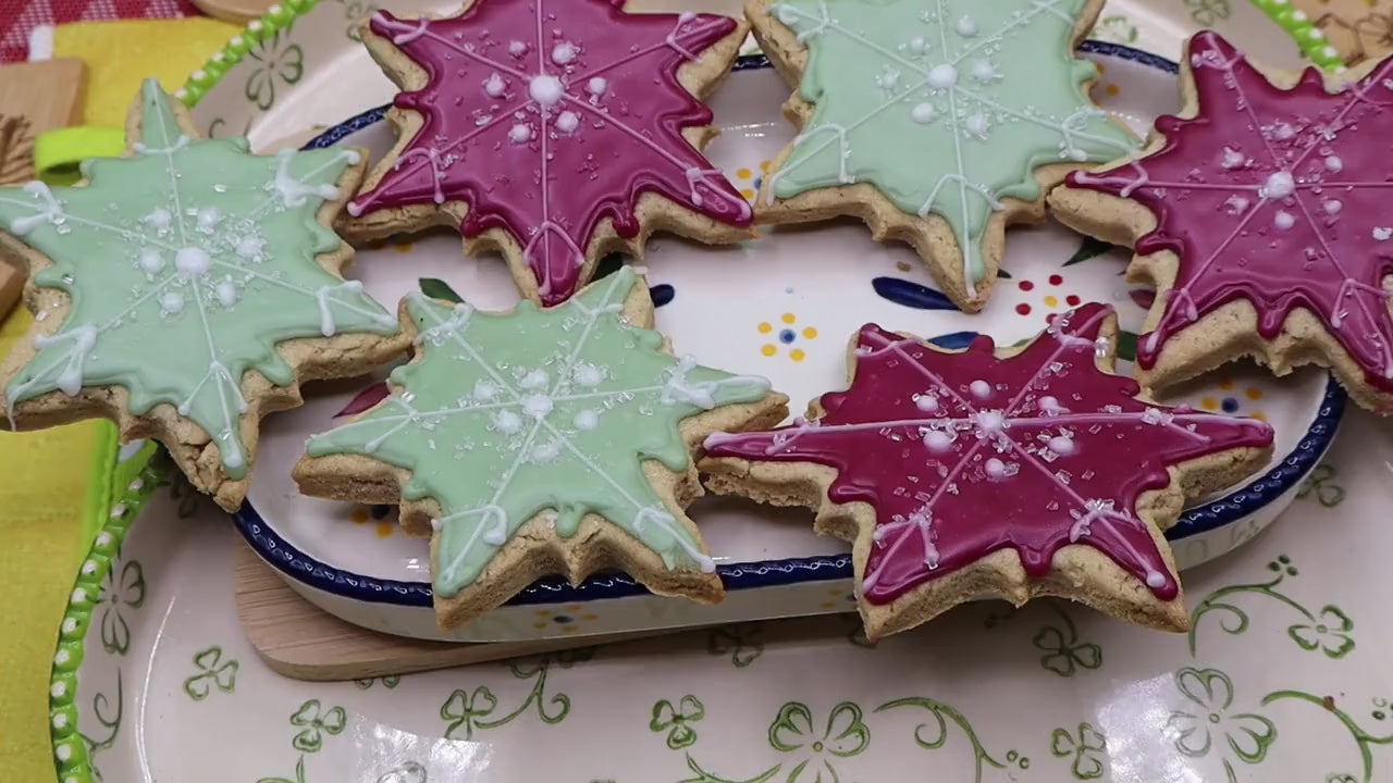 Gluten Free Iced Sugar Cookies, Snowflakes, Dairy Free, Vegan, Egg Free, Nut Free, Birthday Party, Holiday Star, Hannukah, Winter Cookies