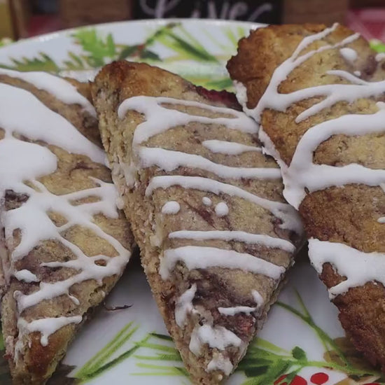 Keto Scones, Banana Chocolate Chip, Gluten Free, Dairy Free, Vegan, Grain Free, Low Carb Pastry, Valentine's Day Dessert, Birthday Gifts