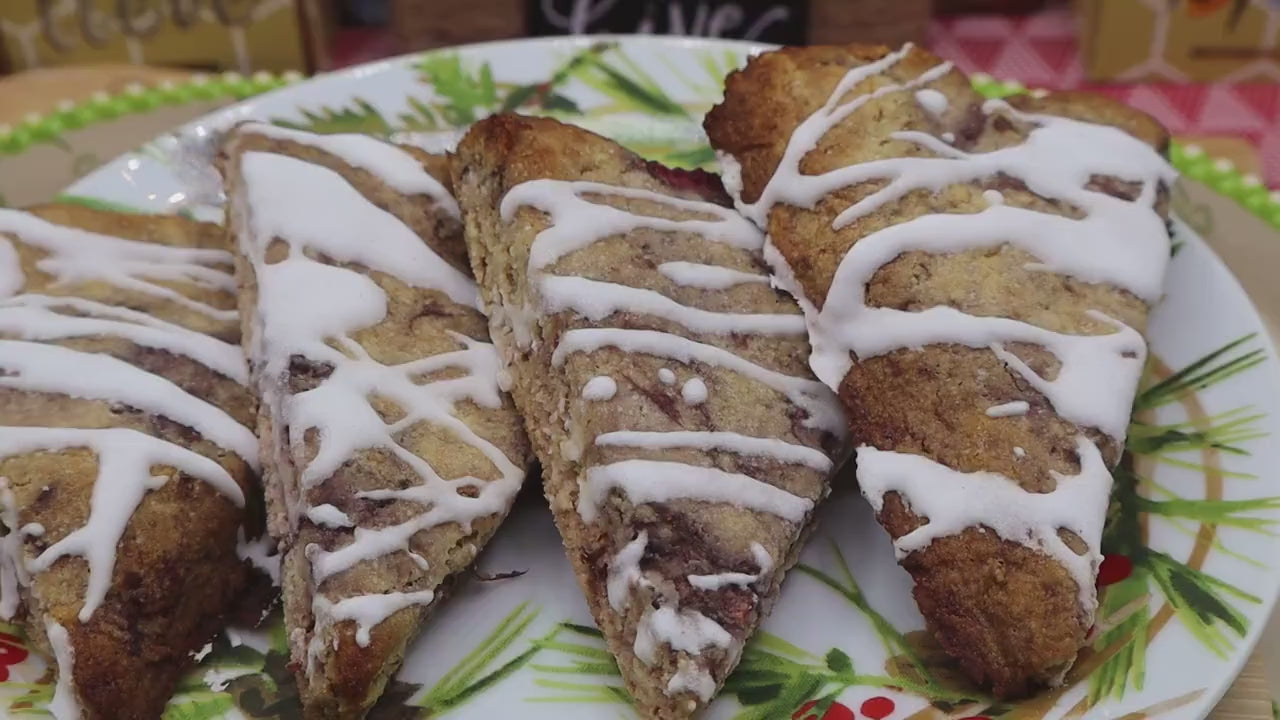 Keto Scones, Banana Chocolate Chip, Gluten Free, Dairy Free, Vegan, Grain Free, Low Carb Pastry, Valentine's Day Dessert, Birthday Gifts