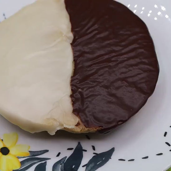 Gluten Free Black White Cookies, Dairy Free, Vegan, Nut Free, Egg Free, Birthday Gift, NY Style snack, School Safe, Holiday Party, Halloween