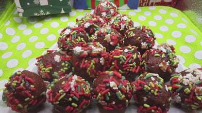 Gluten Free Munchkins, Dairy Free, Egg Free, Nut Free, Vegan, Glazed Sprinkled Donut Holes, Oat Free, School Safe Christmas Party Treats