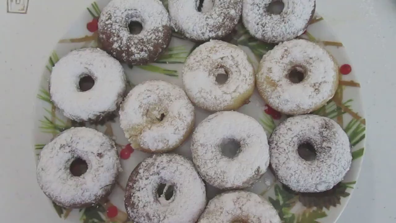 Gluten Free Mini Donuts, Powdered, Dairy Free, Vegan, Vanilla Chocolate, Peanut Free, School Munchkins, Class party Snacks, Easter, Spring