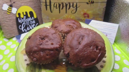 Double Chocolate Chip Muffins, Gluten Free, Dairy Free, Egg Free, Vegan, No refined Sugar, Nut Free, Diet, Low Calorie, Mini, Father's Day
