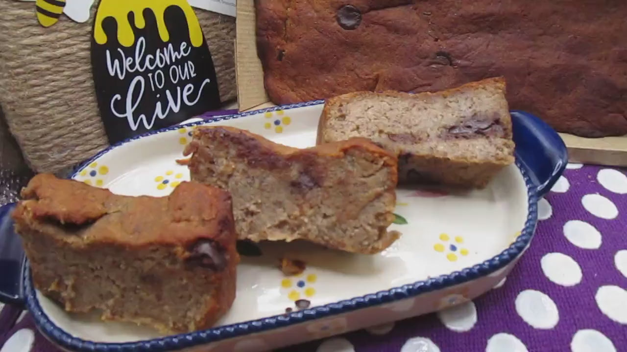 Keto Mocha Chocolate Chip Banana Bread, Gluten Free, Grain Free, Dairy Free, Egg Free, Sugar Free, Low carb, Vegan Collagen, Healthy Snack