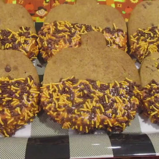 Gluten Free Chocolate Chip Cookies, Pumpkin, Dairy Free, Egg Free, Vegan, Nut Free, School Safe Snacks, Halloween Treats, Thanksgiving Gift