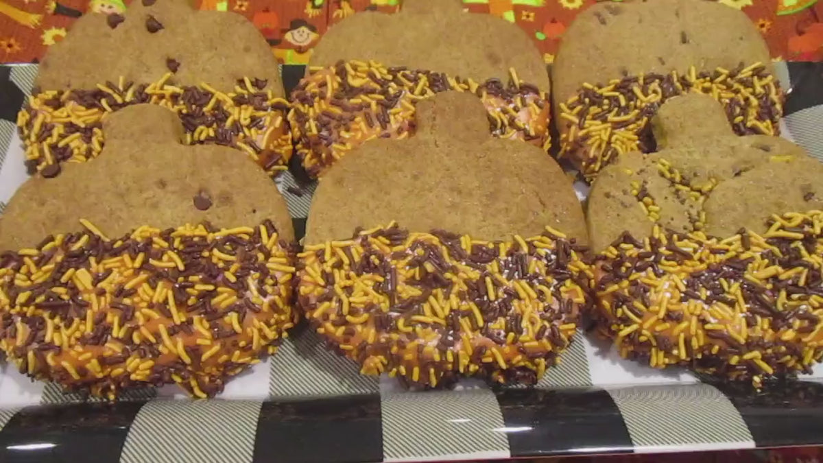 Gluten Free Chocolate Chip Cookies, Pumpkin, Dairy Free, Egg Free, Vegan, Nut Free, School Safe Snacks, Halloween Treats, Thanksgiving Gift