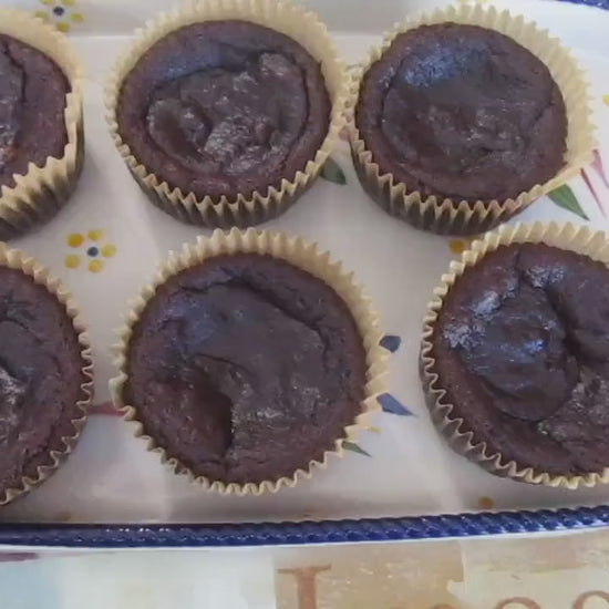 Gluten Free High Protein Double Chocolate Muffins, Dairy Free, Paleo, Vegan, Grain Free, Peanut Free, Low Sugar Desserts, fitness snacks