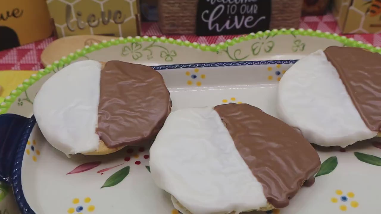 Gluten Free Black White Cookies, Dairy Free, Vegan, Nut Free, Birthday Gift, NY Style snacks, July 4th Celebration, School Safe, Graduation