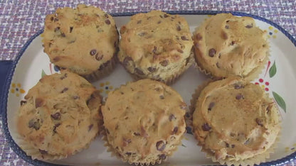 Gluten Free Muffin, Dairy Free, Egg Free, Vegan, Nut Free, Healthy Breakfast, Chocolate Chip treat, portable breakfast, Coconut Sugar snacks