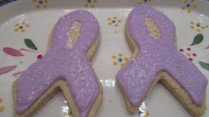 Gluten Free Cancer Awareness Ribbon Cookies, Dairy Free, Egg Free, Vegan, Nut Free, School Safe fundraisers, Hope Survivor Gifts, Autism