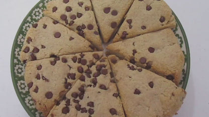 Keto Scone, Chocolate Chip, Gluten Free, Dairy Free, Vegan, Grain Free, Sugar Free, Wellness Gift, Ketogenic Diet, Clean Eating Snack