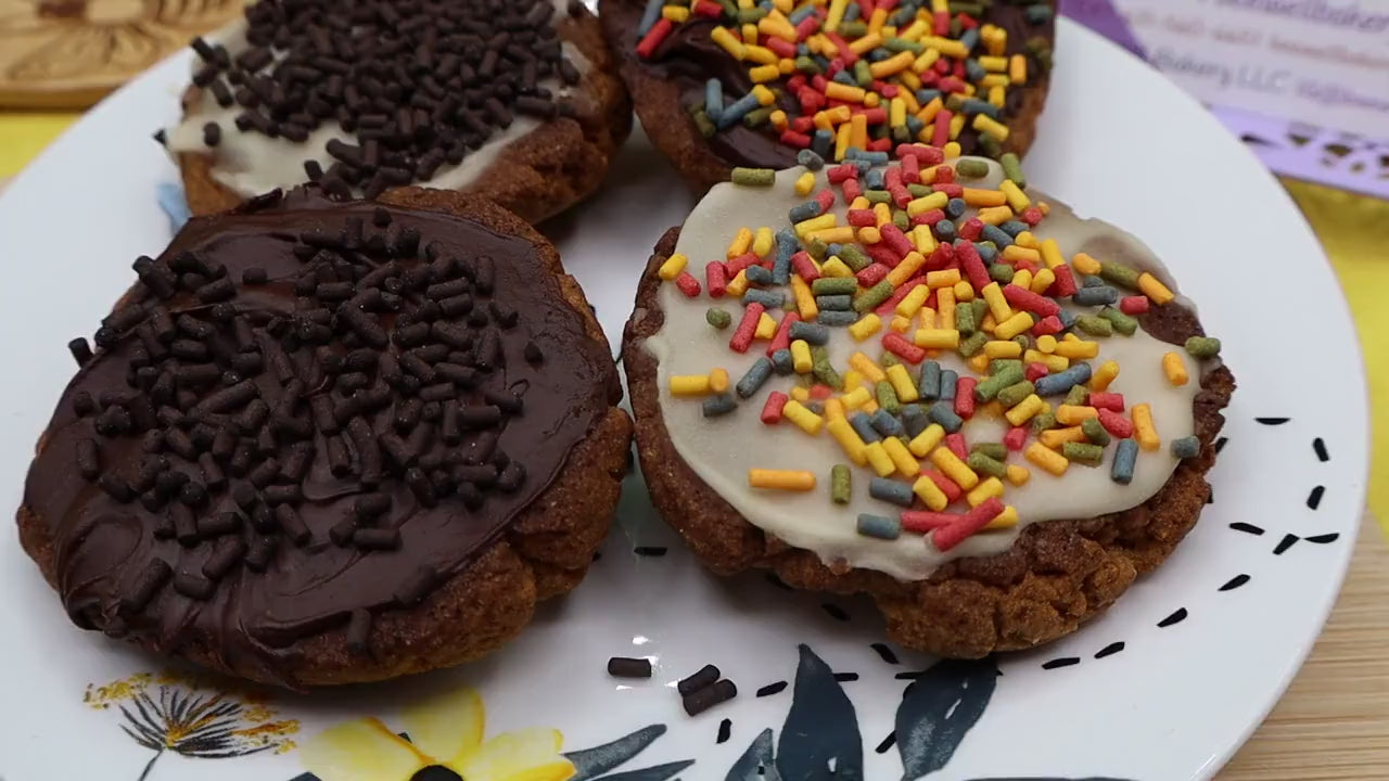 Gluten Free Protein Sprinkled Sugar Cookies, Sugar Free, Egg Free, Vegan, Dairy Free, Nut Free, Clean Fitness Gifts, Low Carb Birthday Gift