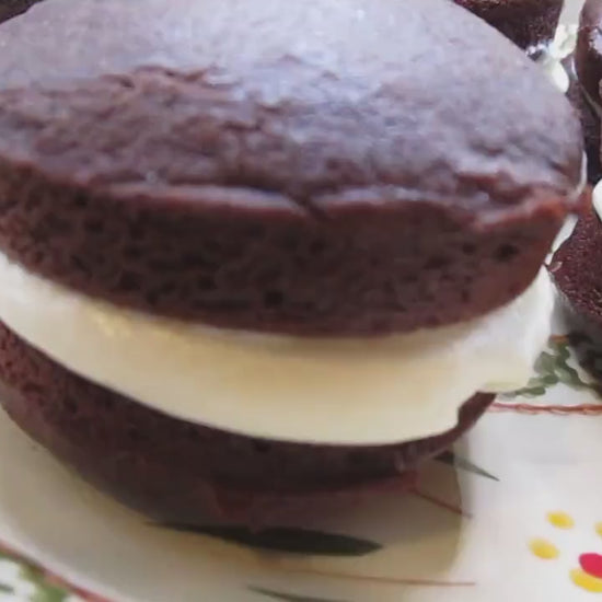 Whoopie Pies, Gluten Free, Dairy Free, Egg Free, Oat Free, Dessert, Marshmallow, Vanilla, Black Moon Pie, Nut Free, Chocolate Devil Cake