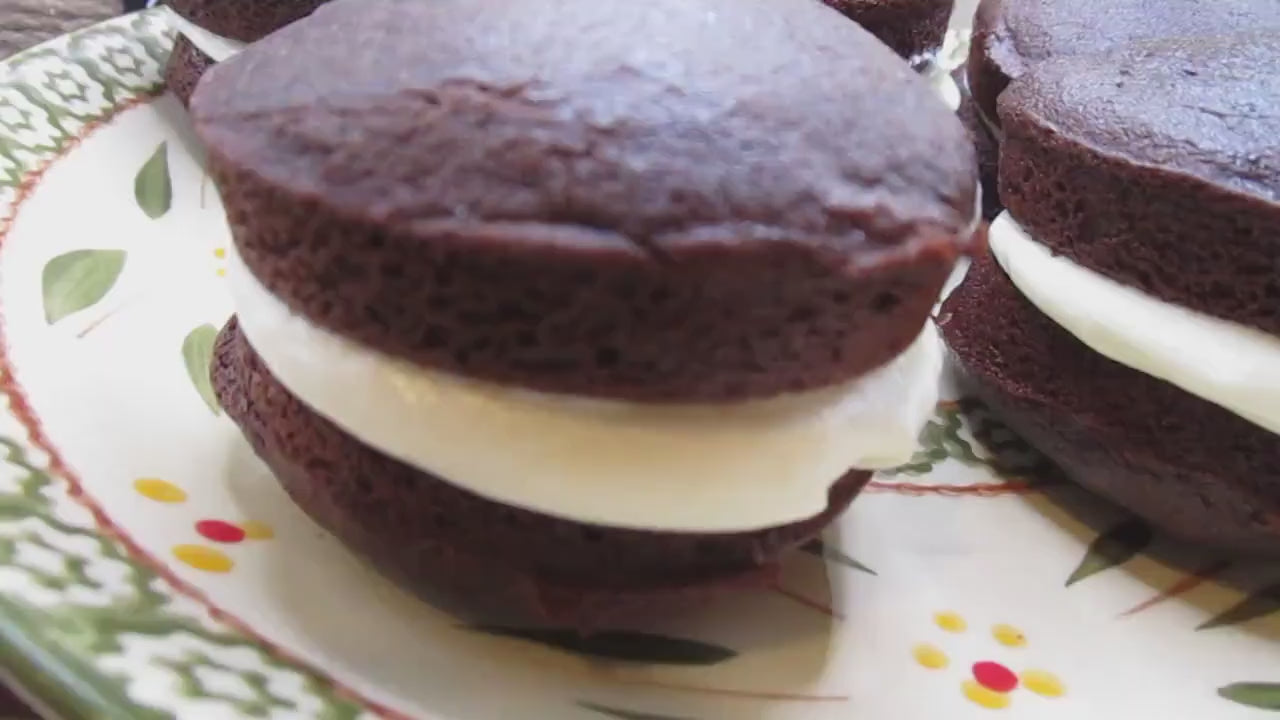 Whoopie Pies, Gluten Free, Dairy Free, Egg Free, Oat Free, Dessert, Marshmallow, Vanilla, Black Moon Pie, Nut Free, Chocolate Devil Cake