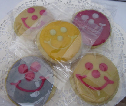 Sugar Cookies, Gluten Free, Egg Free, Dairy Free, Smile, Happy, Bucket of Cheer, Peanut Free, Feel Better, Sympathy, Get Well Gift, Emoji