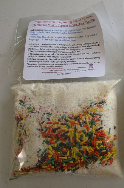 New Packaging , sprinkles separated. Now you can add directly to mix prior to baking or top with your favorite icing/ topping.