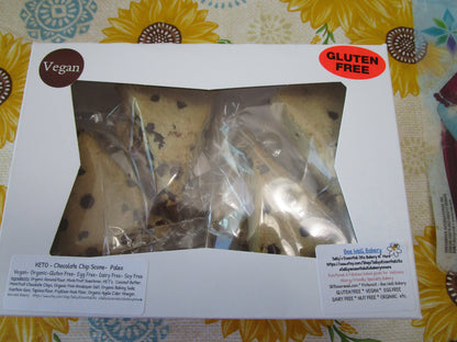 Keto Scone, Chocolate Chip, Gluten Free, Dairy Free, Vegan, Grain Free, Sugar Free, Wellness Gift, Ketogenic Diet, Clean Eating Snack
