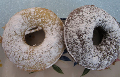 Powdered Donuts, Gluten Free, Egg Free, Dairy Free, Chocolate, Vanilla, Vegan, Nut Free, School Safe, Wedding Brunch, Grandparent's Day Gift