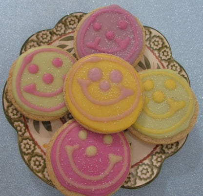 Sugar Cookies, Gluten Free, Egg Free, Dairy Free, Smile, Happy, Bucket of Cheer, Peanut Free, Feel Better, Sympathy, Get Well Gift, Emoji
