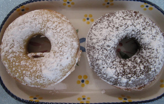 Powdered Donuts, Gluten Free, Egg Free, Dairy Free, Chocolate, Vanilla, Vegan, Nut Free, School Safe, Wedding Brunch, Grandparent's Day Gift