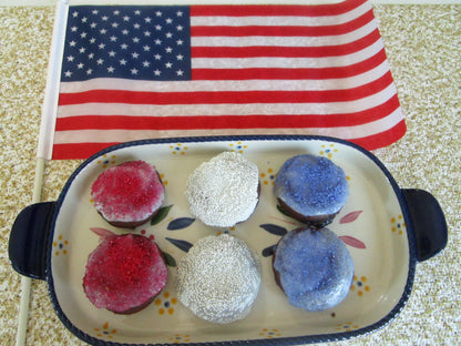 Gluten Free Donut, Dairy Free, Egg Free, July 4th, Red White & Blue, Nut Free, BBQ, Picnic, Camp, Low Fat, Organic, Birthday, Natural Colors