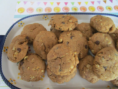 Chocolate Chip Cookies, Gluten Free, High Protein, Egg Free, Dairy Free, No Refined Sugar, Anabolic, Low Calorie, Low Fat, Breakfast, Oats