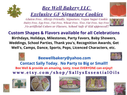 Sugar Cookies, Gluten Free, Egg Free, Dairy Free, Smile, Happy, Bucket of Cheer, Peanut Free, Feel Better, Sympathy, Get Well Gift, Emoji