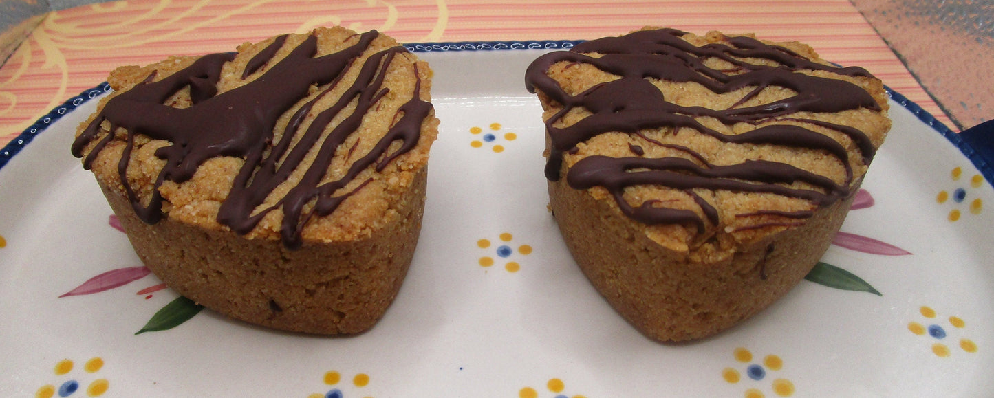 Keto, Peanut Butter Cookie Cup, Chocolate Drizzled, Anniversary, Heart, Gluten Free, VEGAN, Egg Free, Dairy Free, Sugar Free, Valentines Day