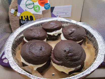 Whoopie Pies, Gluten Free, Dairy Free, Egg Free, Oat Free, Dessert, Marshmallow, Vanilla, Black Moon Pie, Nut Free, Chocolate Devil Cake