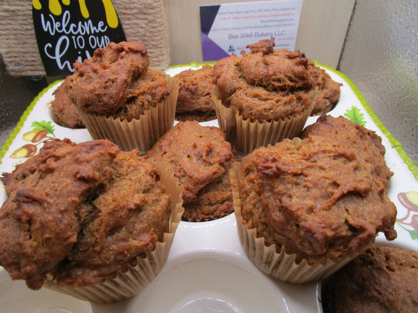 Banana Muffin, Gluten Free, Egg Free, Dairy Free, Vegan, Nut Free, Brunch, Low calorie, Oat Free, Low Fat, Walnuts, Mother's Day, Graduation