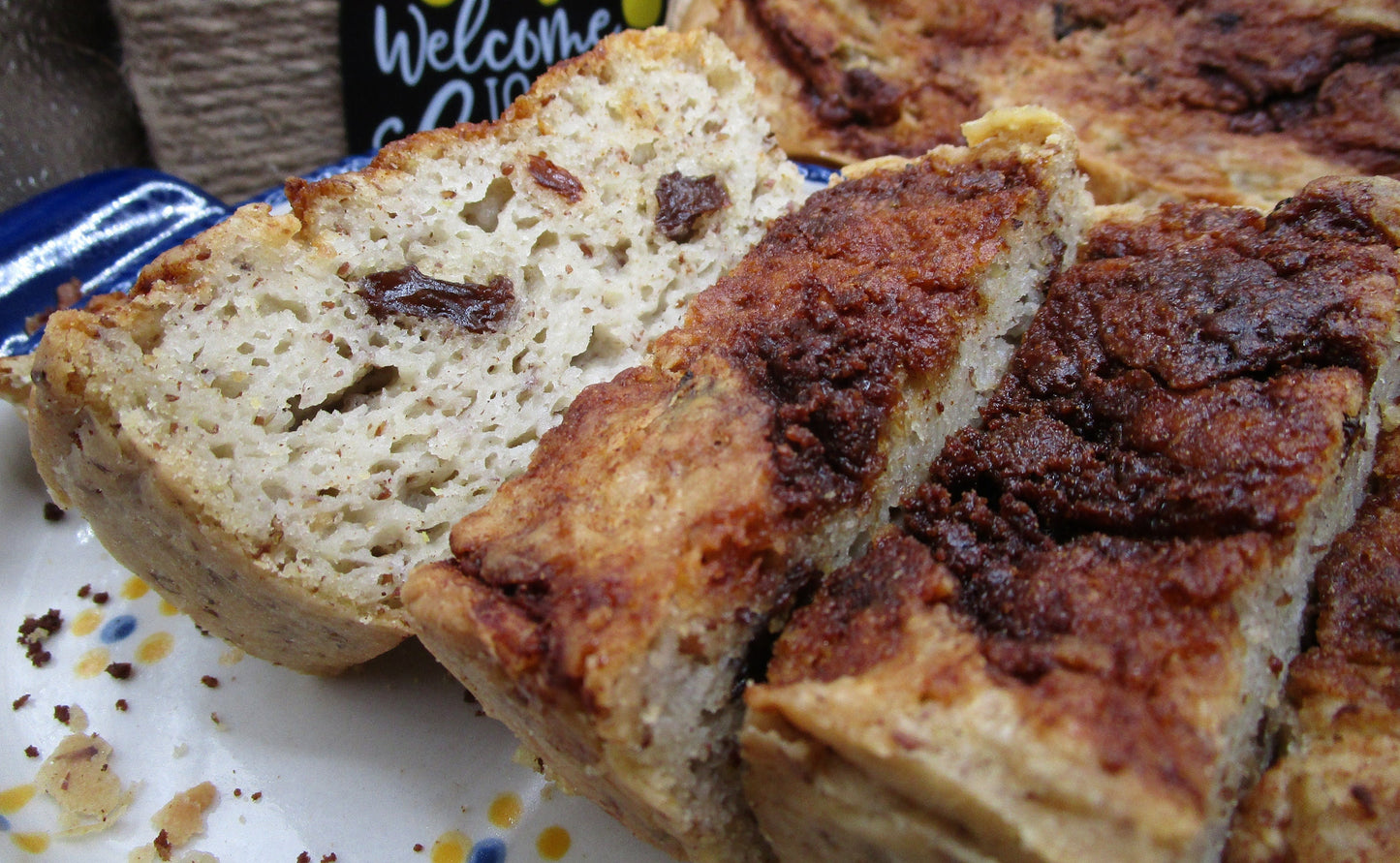 Cinnamon Raisin Bread, Gluten Free, Dairy Free, Egg Free, Nut Free, Soy Free, Sulfite Free, Vegan, Easter, Brunch, Mother's Day, Oat Free