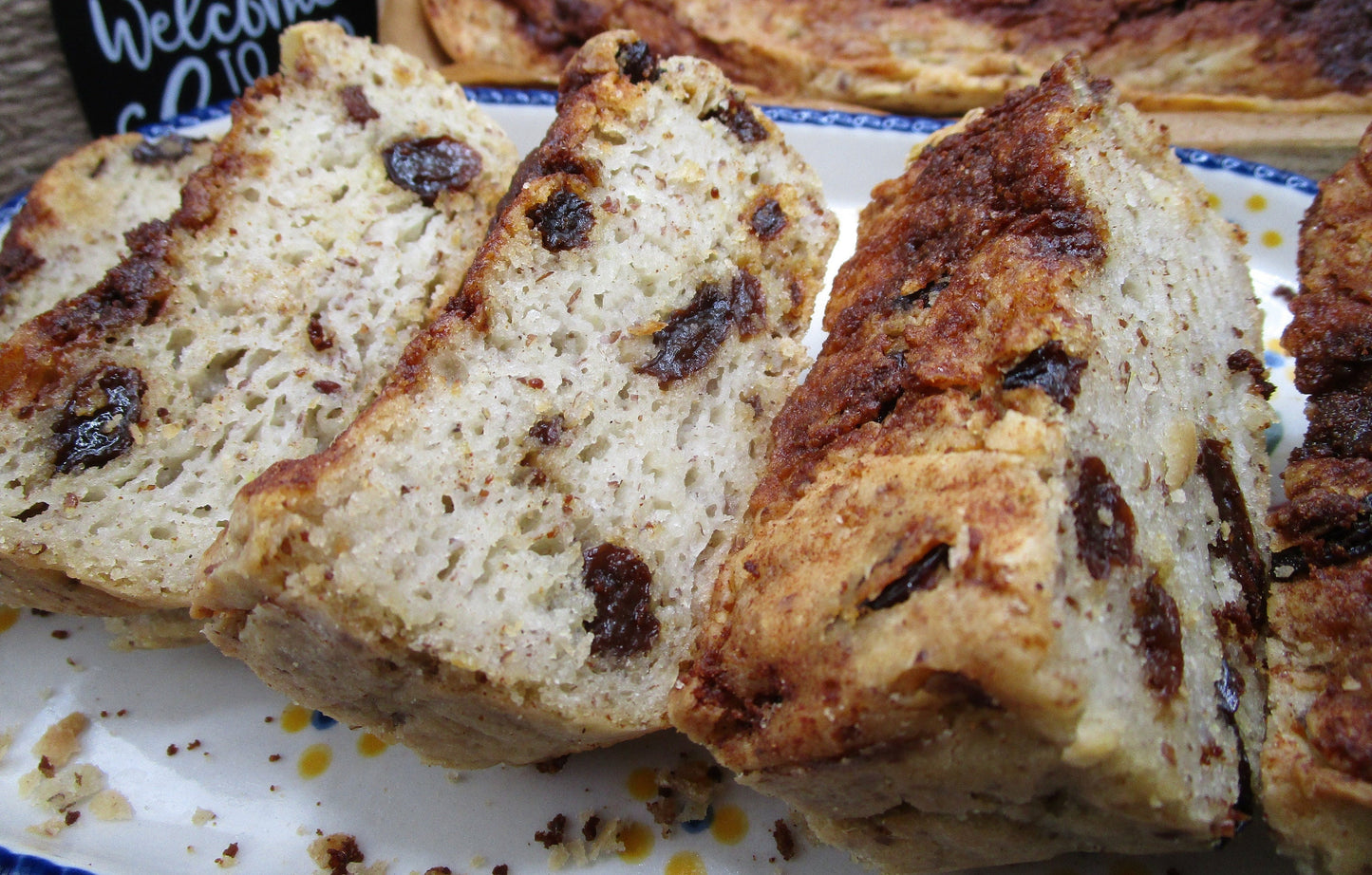 Cinnamon Raisin Bread, Gluten Free, Dairy Free, Egg Free, Nut Free, Soy Free, Sulfite Free, Vegan, Easter, Brunch, Mother's Day, Oat Free