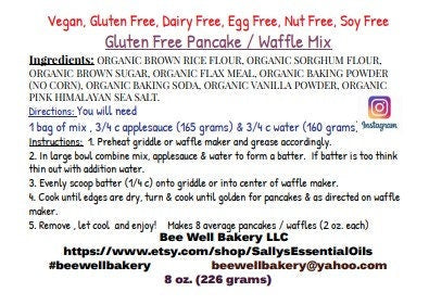 Pancake Mix, Gluten Free, Waffle Mix, Dairy Free, Egg Free, Nut Free, Vegan, Baking Gift, Soy Free, Preservative Free, Bruch, Breakfast