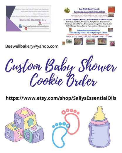 Donuts, Gluten Free, Dairy Free, Egg Free, Boy, Girl, Baby Shower, Vanilla, Chocolate, Vegan, Organic, Baby Reveal, Custom Order, Cookie Bar