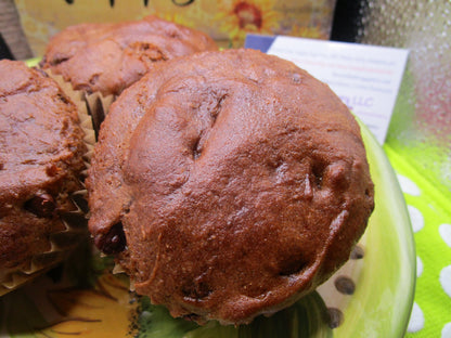 Double Chocolate Chip Muffins, Gluten Free, Dairy Free, Egg Free, Vegan, No refined Sugar, Nut Free, Diet, Low Calorie, Mini, Father's Day