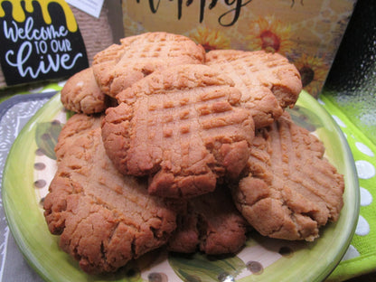 Peanut Butter Cookies, Gluten Free, Dairy Free, Egg Free, No refined Sugar, Organic, Birthday Gift, Easter, Low Fat, Diet friendly, Low Cal