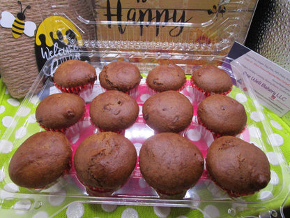 Double Chocolate Chip Muffins, Gluten Free, Dairy Free, Egg Free, Vegan, No refined Sugar, Nut Free, Diet, Low Calorie, Mini, Father's Day
