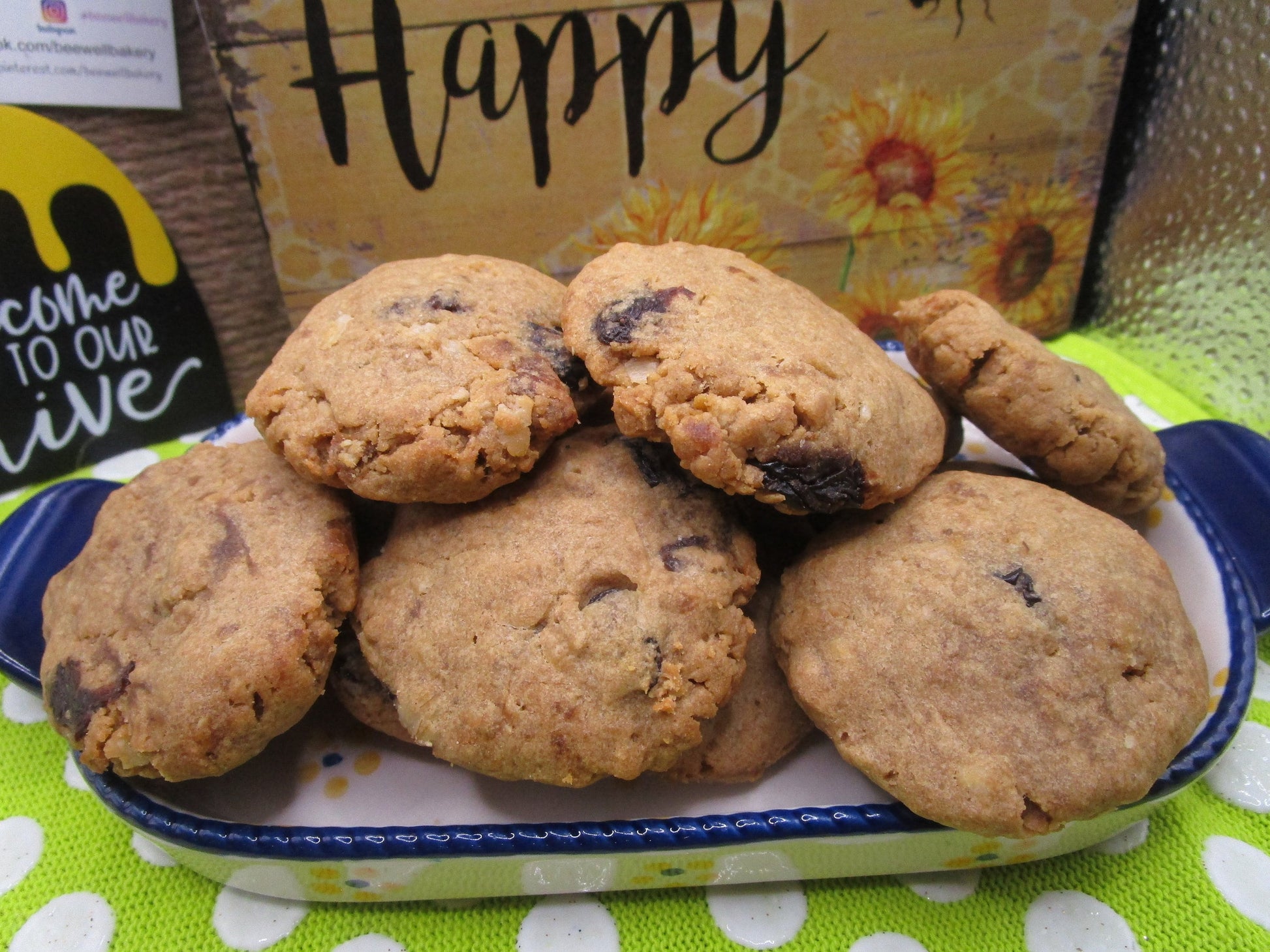 Cinnamon Raisin Cookies, High Protein, Gluten Free, Dairy Free, Egg Free, Anabolic, Vegan, No Refine Sugar, Weight Loss, Post work out snack